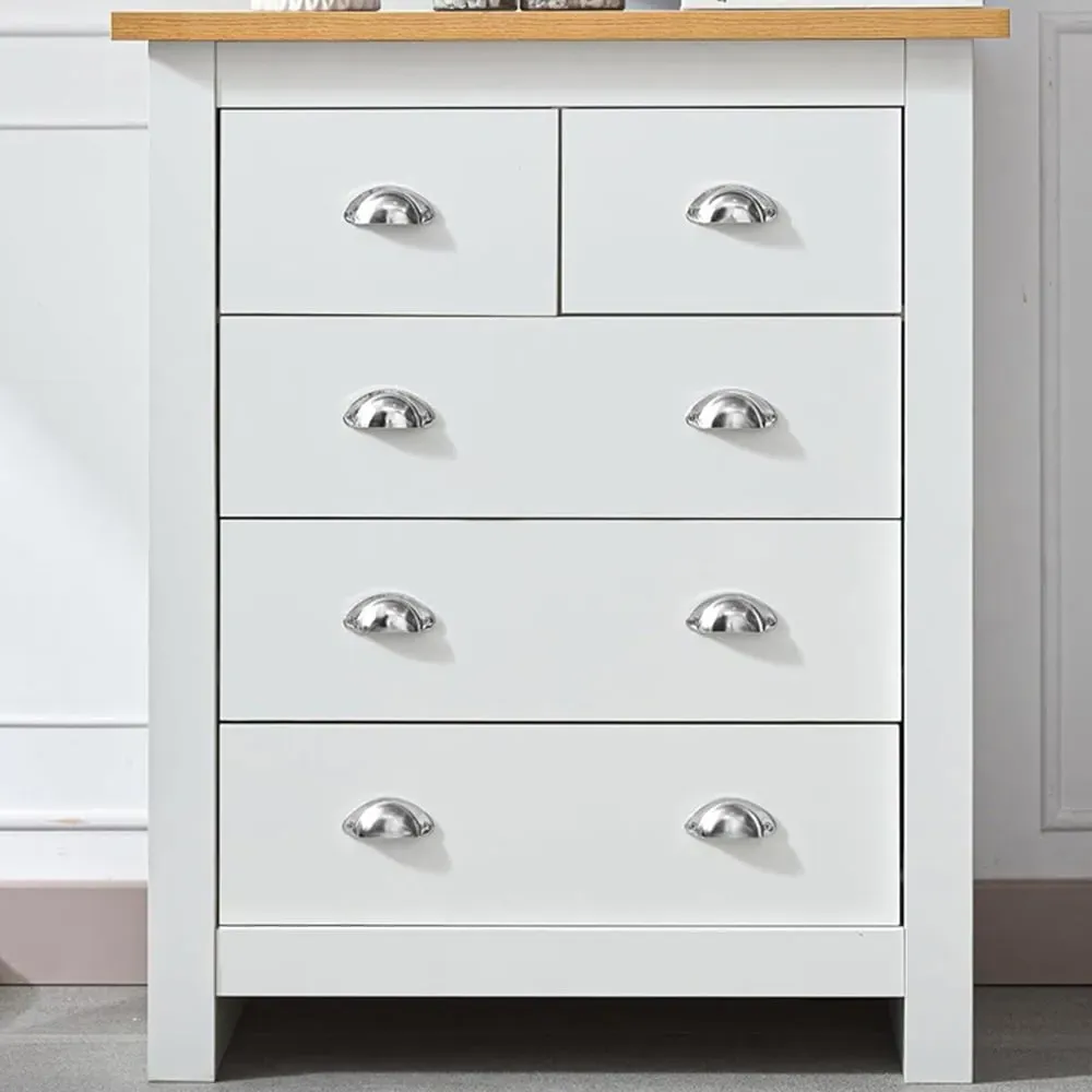 5 Drawer Storage Chest - White, Wood image