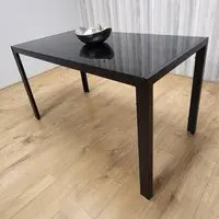6-Seater Dining Table - Black, Tempered Glass