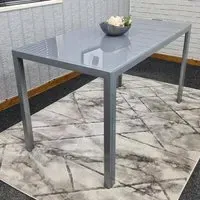 6-Seater Dining Table - Grey, Glass