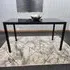 6-Seater Dining Table with Marble Effect - Black, Glass