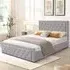 Double Ottoman Bed with Mattress and Storage - Grey, Velvet