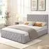 Double Ottoman Bed with Storage - Grey, Velvet