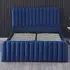 Double Ottoman Storage Bed - Blue, Velvet