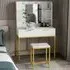 Eva 2 Drawer Dressing Table Set with LED Mirror - White, Gold