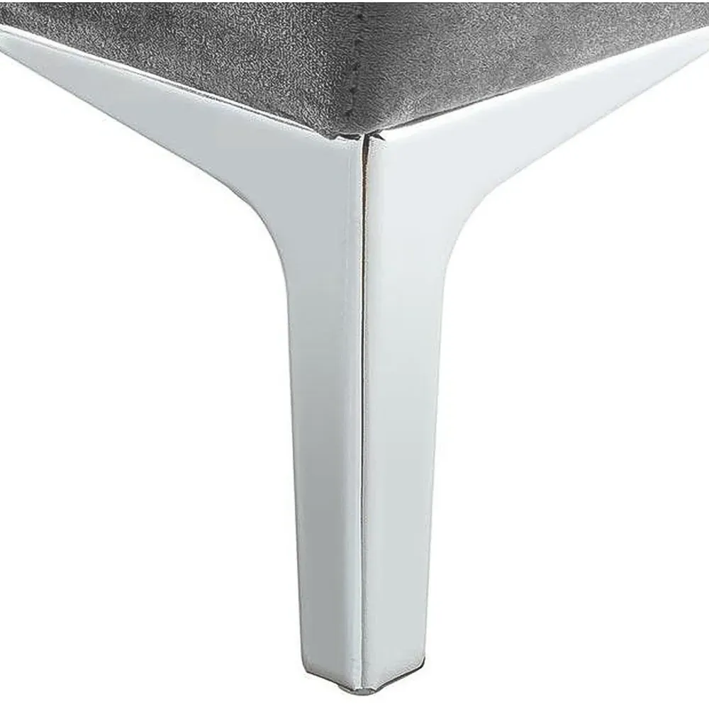 Fabric Armchair with Chrome Feet - Grey