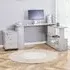 L-Shaped Office Desk with Drawer Unit - Grey, Wood
