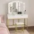 Lilly 2 Drawer Dressing Table Set with LED Mirror - White