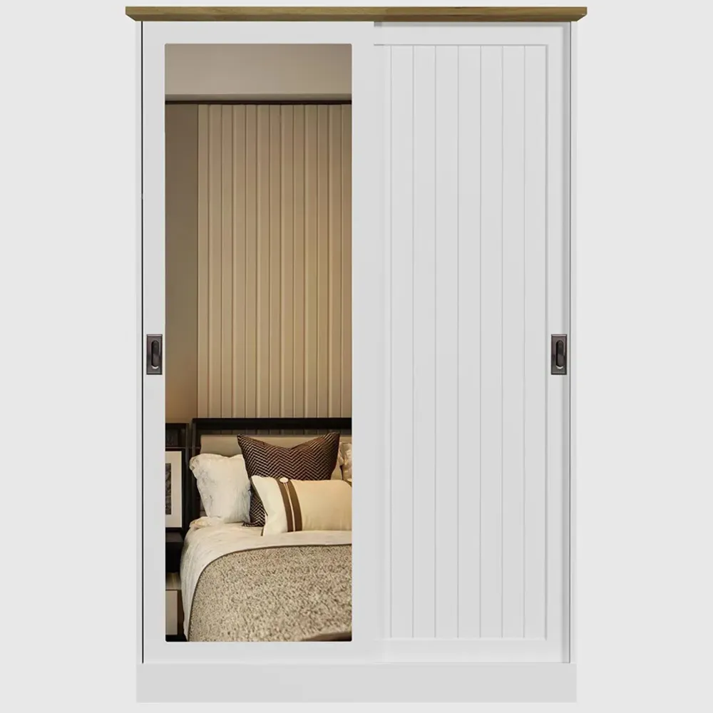 Matteo 2 Door Mirrored Sliding Wardrobe - White