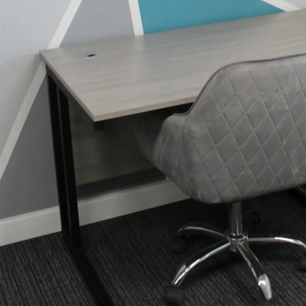 Office Desk Set with Chair and Drawer - Grey, Wood