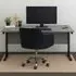 Office Desk with Chair Set - Grey Wood, Black Velvet