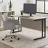 Office Desk with Chair Set - Grey Wood, Grey Velvet
