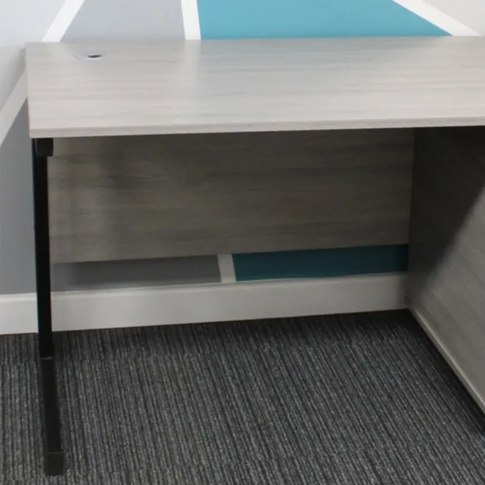 Office Desk with Drawer Unit and Chair - Grey, Wood