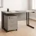 Office Desk with Drawer Unit - Grey, Wood