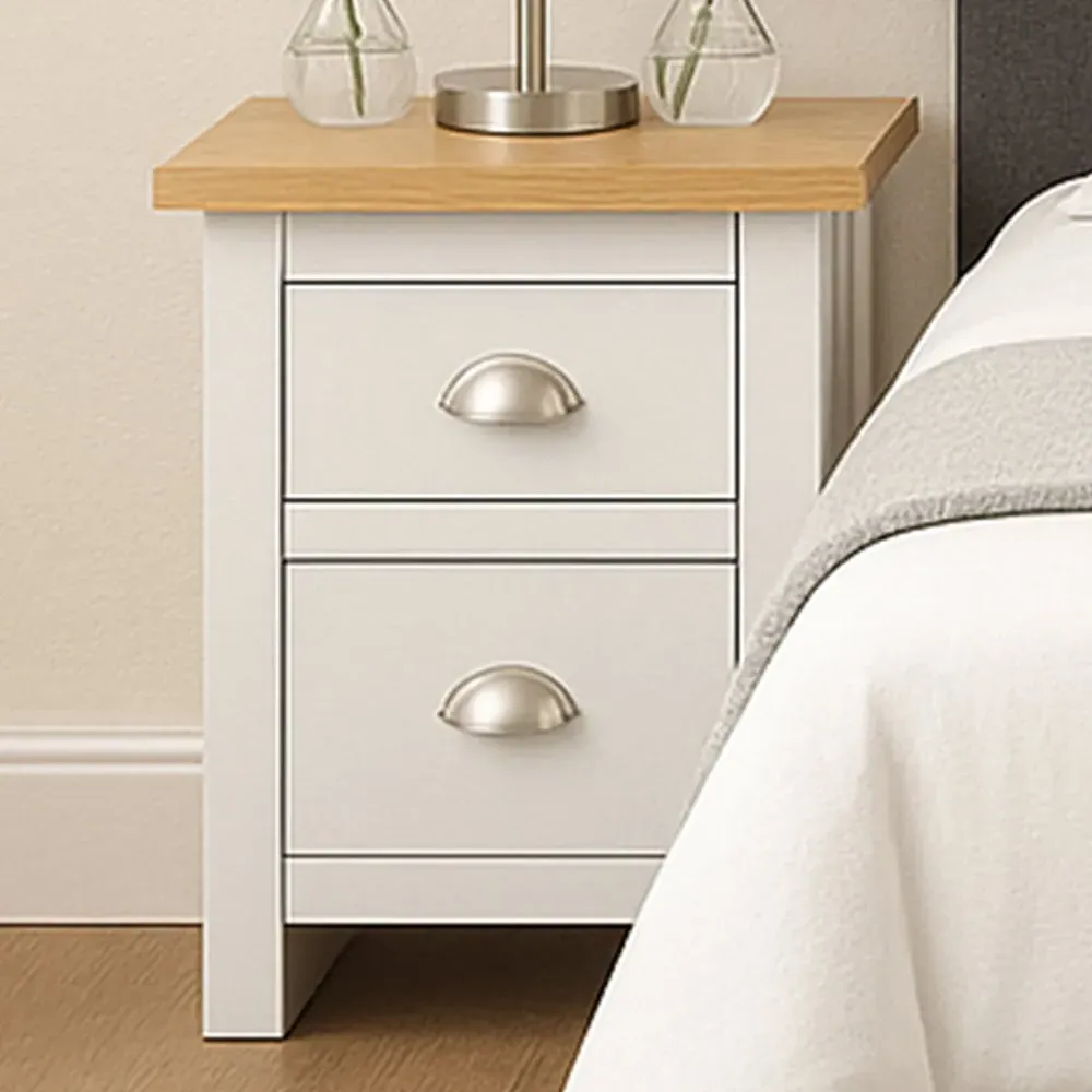 Otis Bedside Cabinet Set of 2 - White, Oak image
