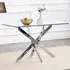 Rectangle Dining Table - Clear Glass, Chrome