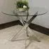 Round Dining Table - Clear Glass, Chrome