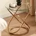 Round End Table - Gold, Glass