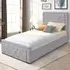 Single Ottoman Bed with Storage - Grey, Velvet