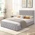 Small Double Ottoman Bed with Storage - Grey, Velvet