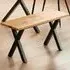 Wooden Bench with Metal Legs - Multi