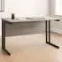 Wooden Office Desk with Cable Management - Grey
