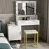 Zoey Single Door 3 Drawer Dressing Table Set with LED Mirror - White