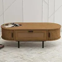 2 Door Single Drawer Coffee Table - Light Oak
