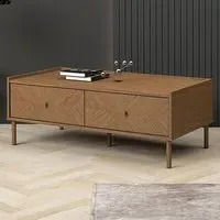2 Drawer Coffee Table - Brown, Oak