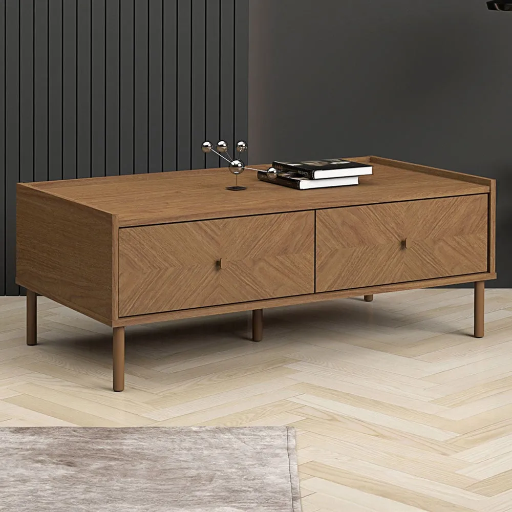 2 Drawer Coffee Table - Brown, Oak image