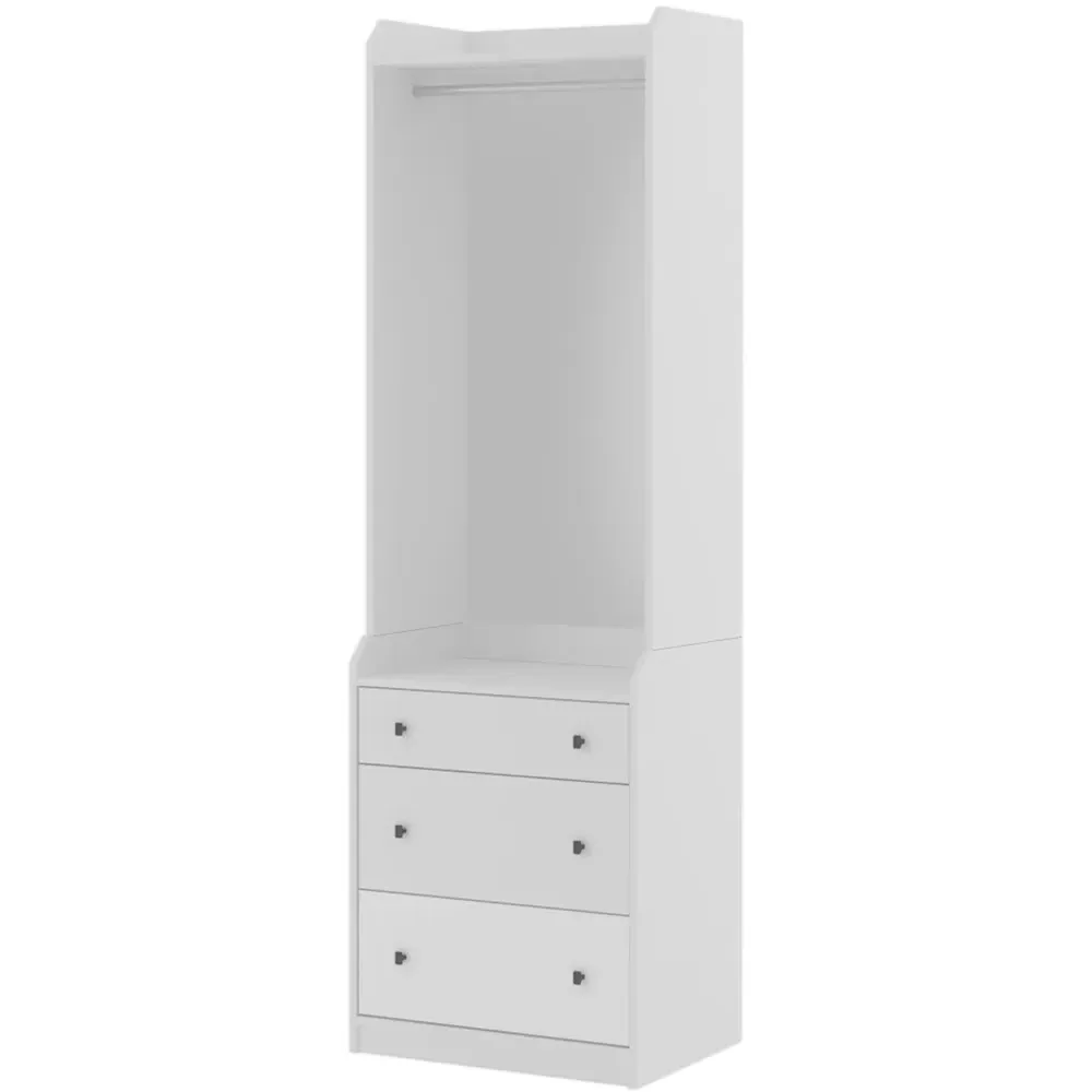 3 Drawer Open Wardrobe - White
