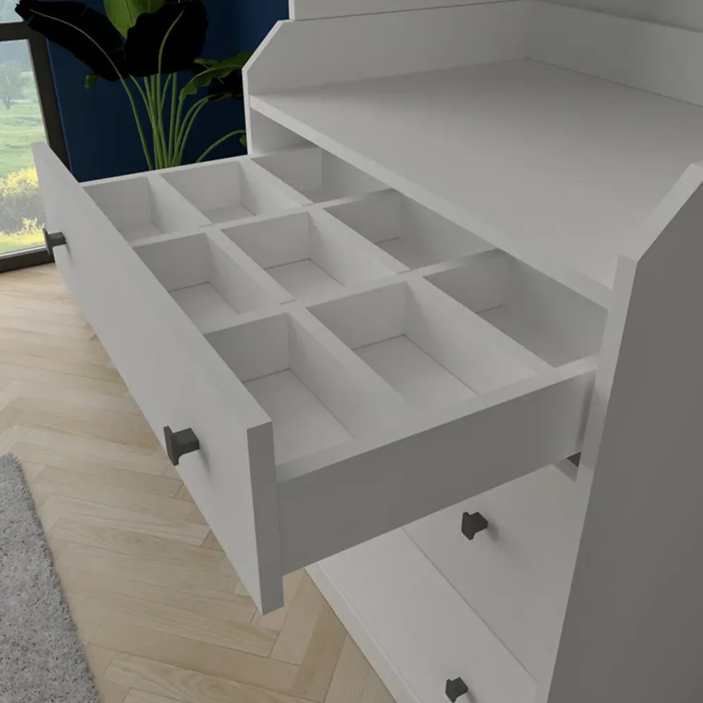 3 Drawer Open Wardrobe - White