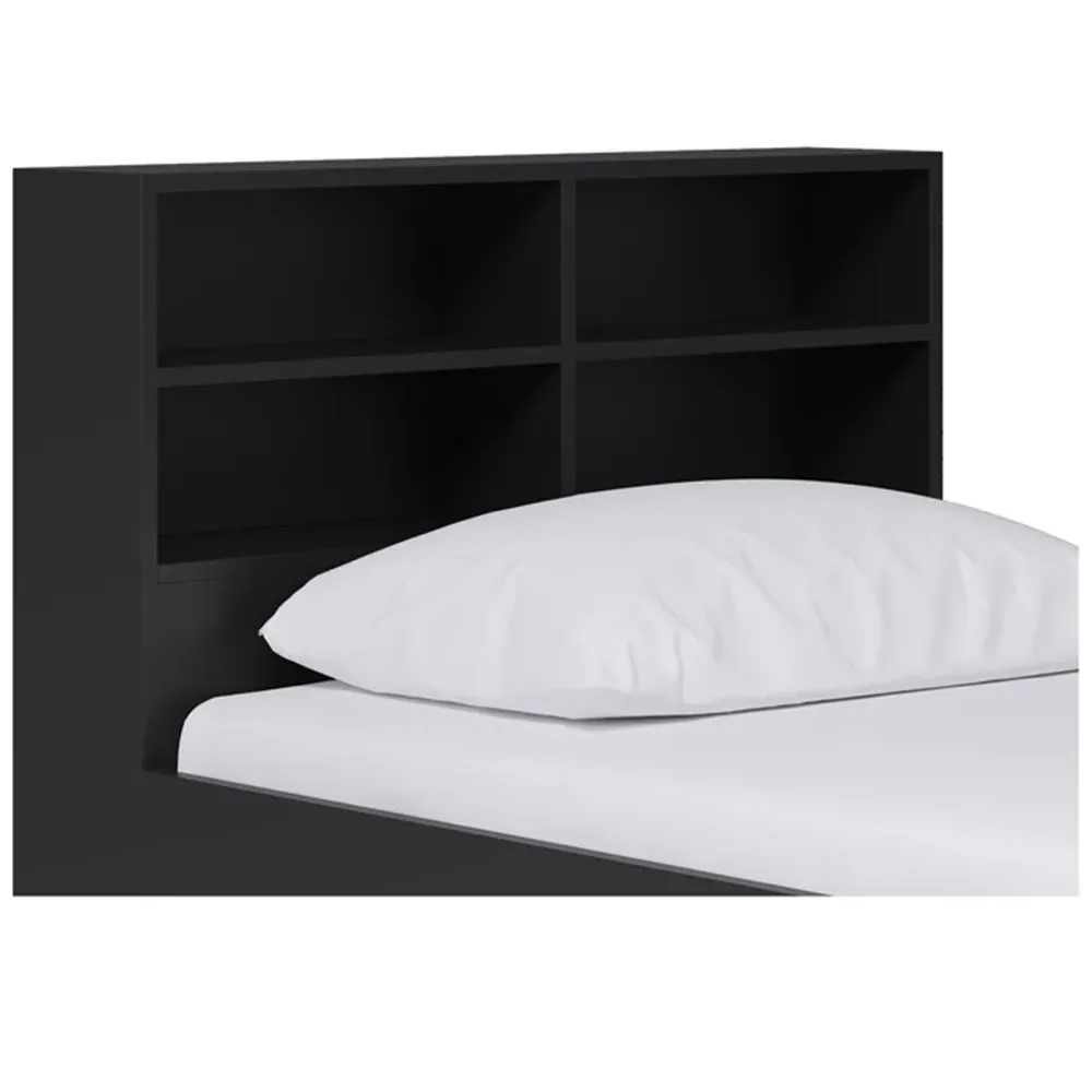 4 Shelf Bookcase Headboard - Black