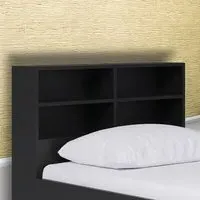 4 Shelf Bookcase Headboard - Black