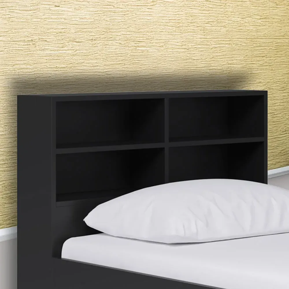 4 Shelf Bookcase Headboard - Black image
