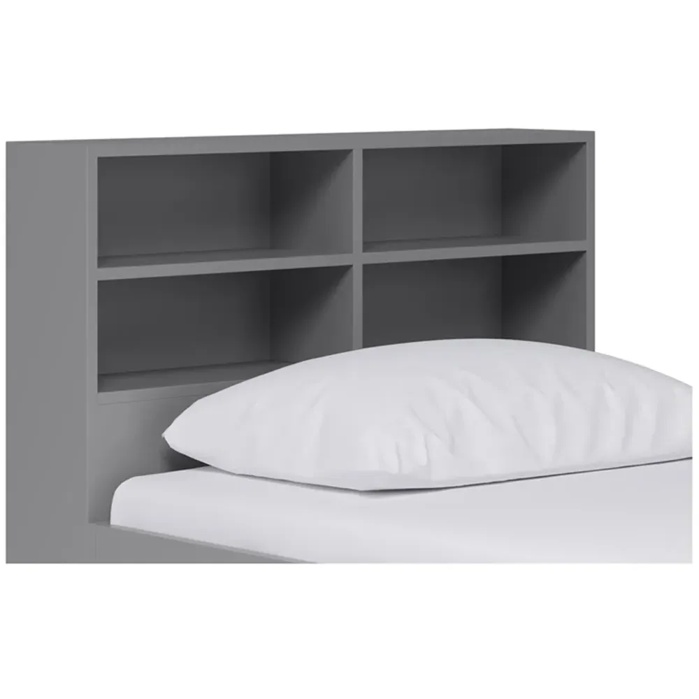 4 Shelf Bookcase Headboard - Grey