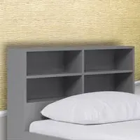4 Shelf Bookcase Headboard - Grey
