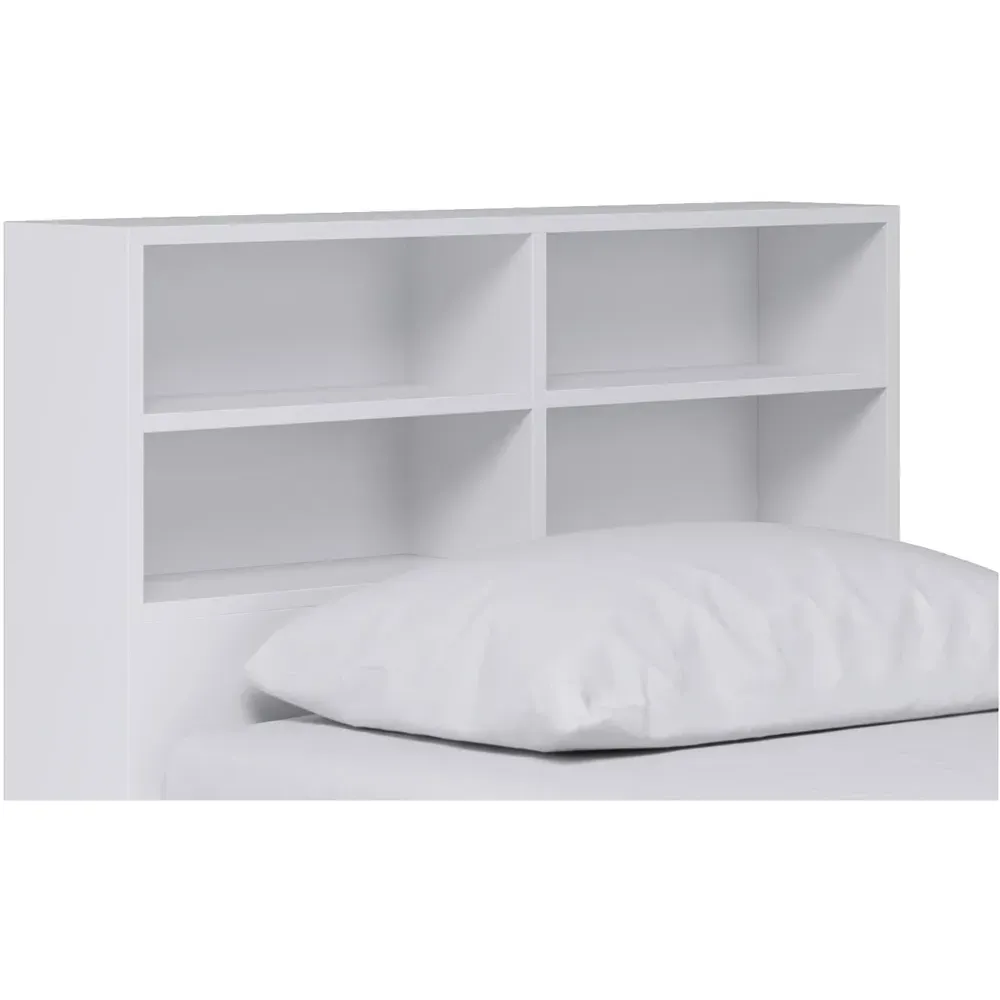 4 Shelf Bookcase Headboard - White