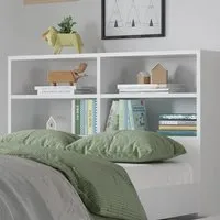 4 Shelf Bookcase Headboard - White