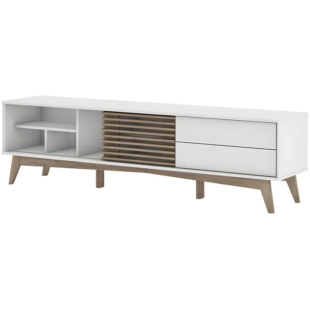 Baylla 2 Drawer 3 Shelf TV Unit - White