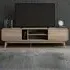BR15 2 Door 3 Shelf TV Unit - Light Oak