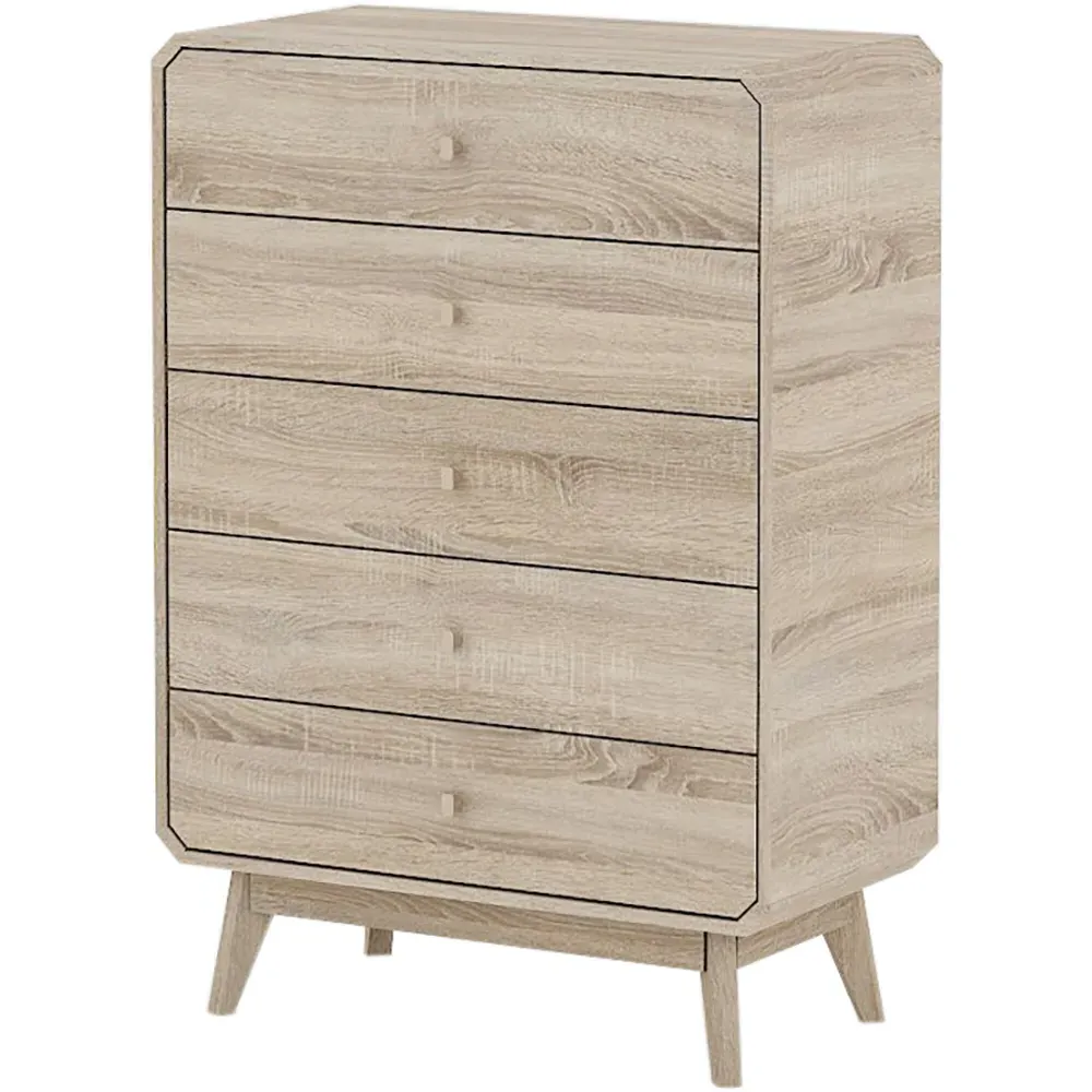 BR15 5 Drawer Chest of Drawers - Brown, Oak