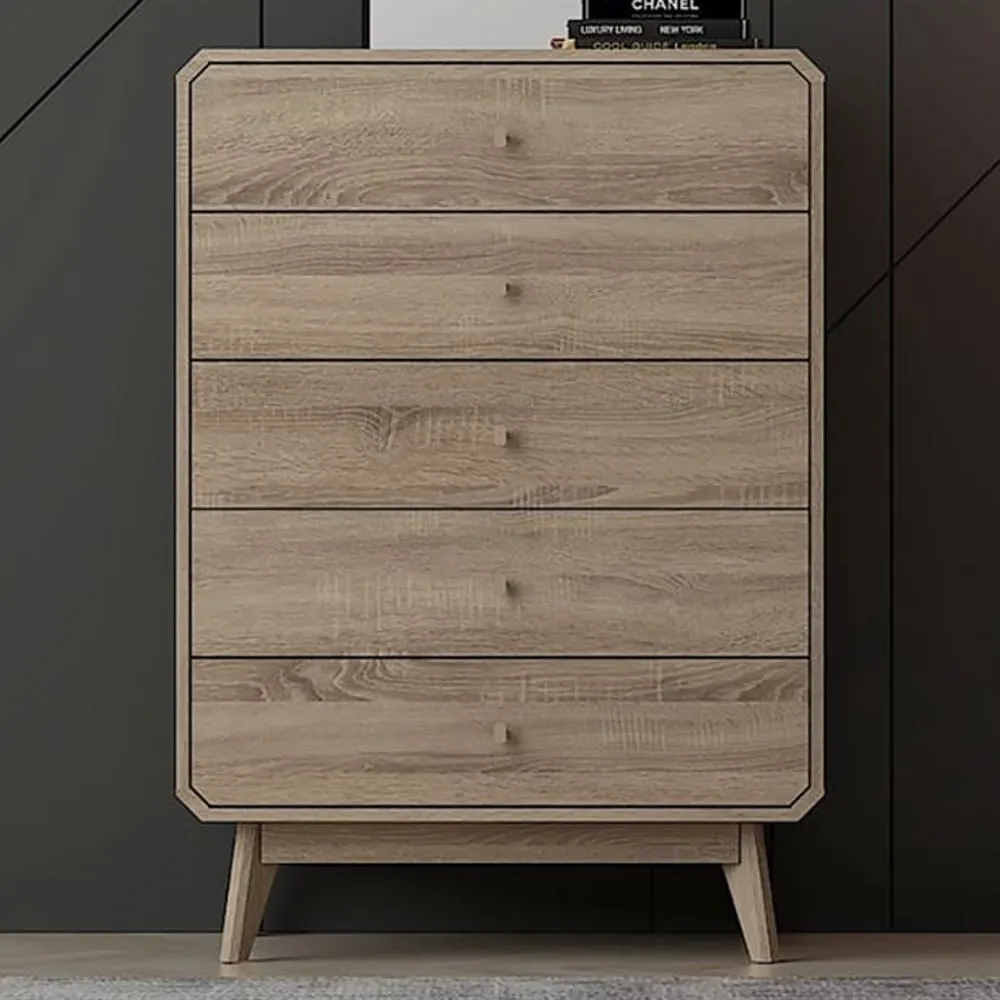 BR15 5 Drawer Chest of Drawers - Brown, Oak