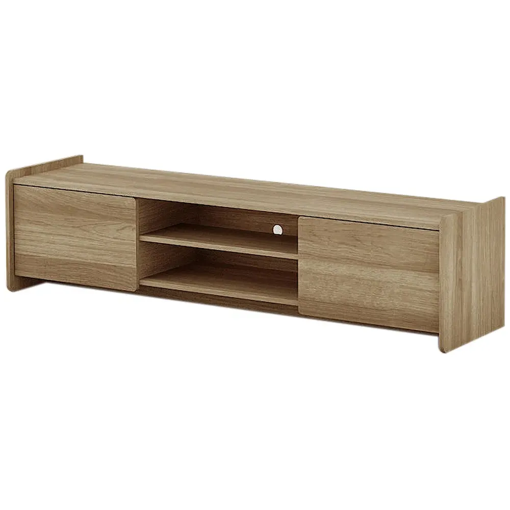 ELV7 2 Door 2 Shelf TV Unit - Light Oak