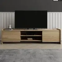 ELV7 2 Door 2 Shelf TV Unit - Light Oak