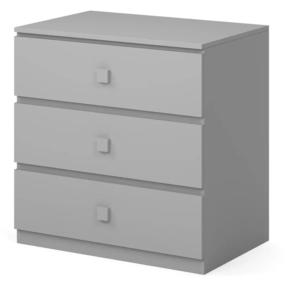 Kudl 3 Drawer Storage Chest - Grey