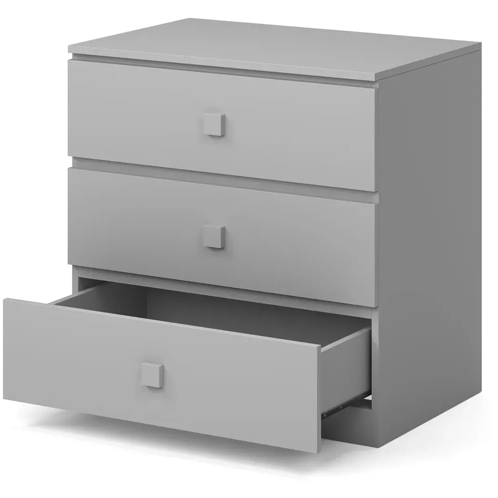 Kudl 3 Drawer Storage Chest - Grey