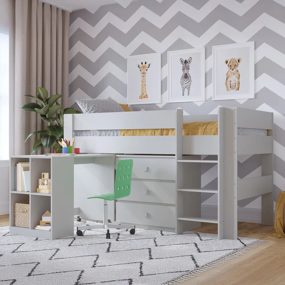 Kudl 3 Drawer Storage Chest - Grey