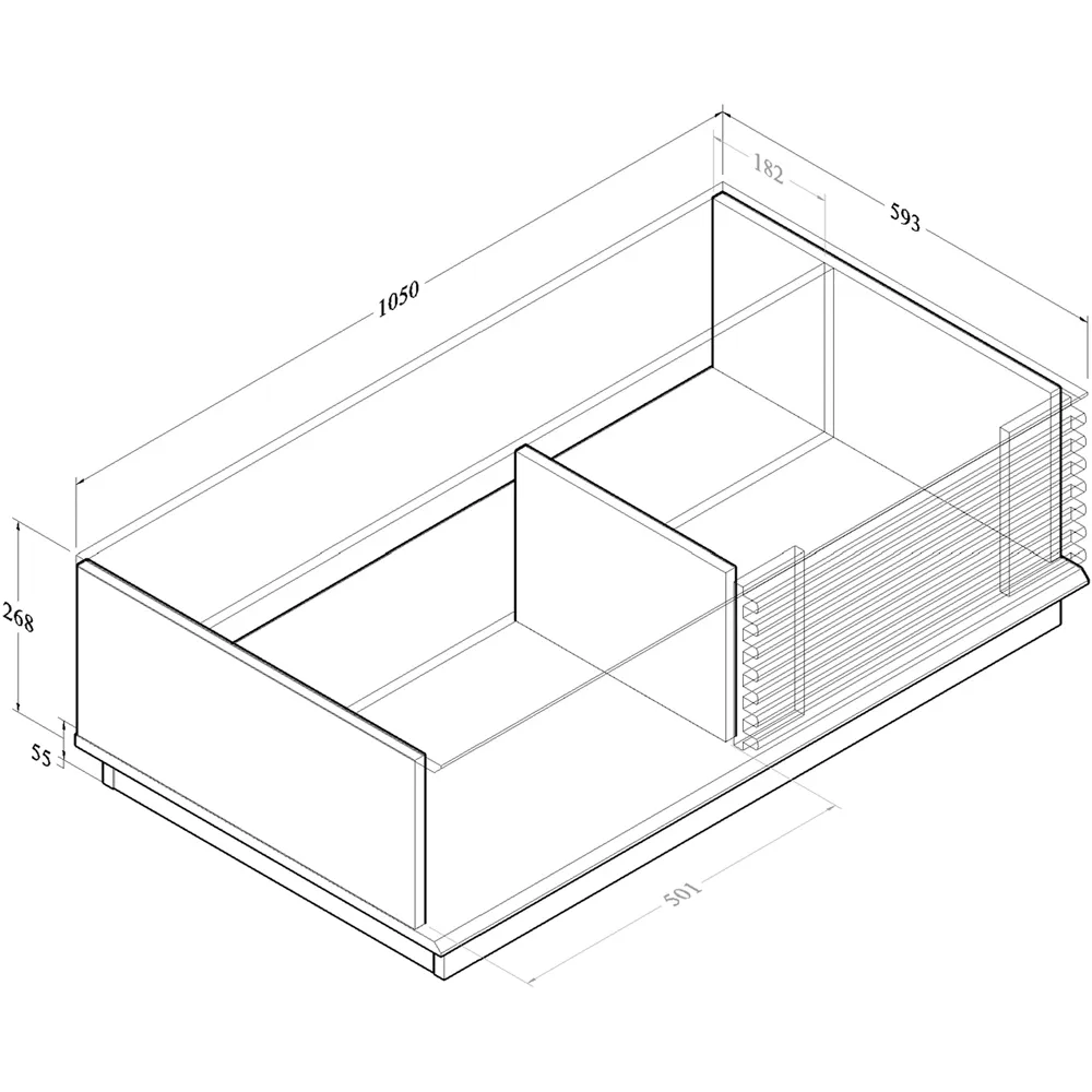 Kudl Single Sliding Door Coffee Table - Brown, Walnut