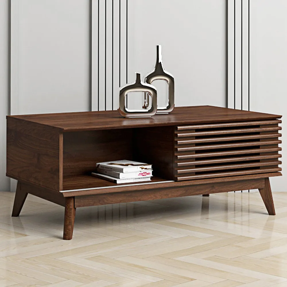 Kudl Single Sliding Door Coffee Table - Brown, Walnut