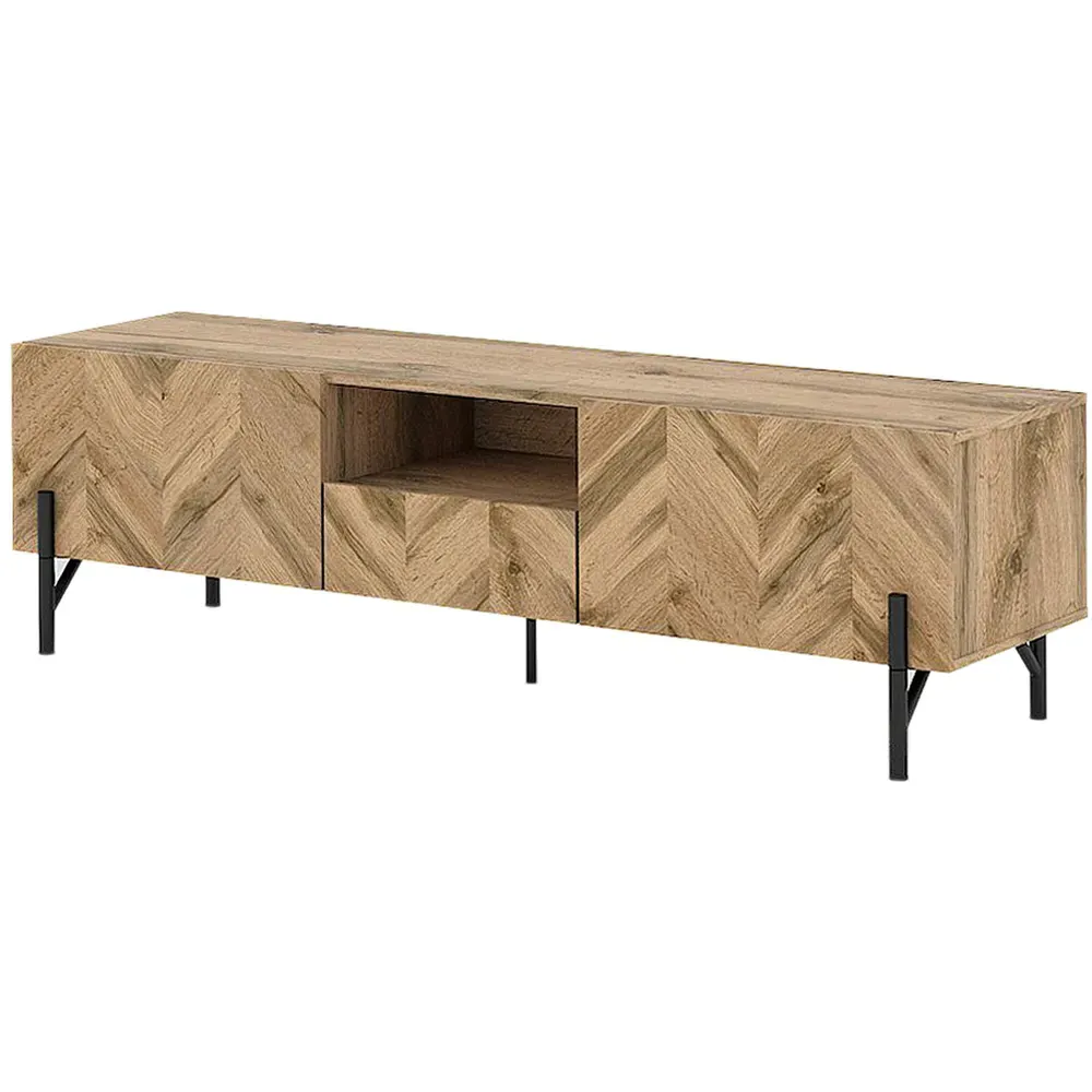 L37 2 Door TV Unit with Shelf - Walton Oak